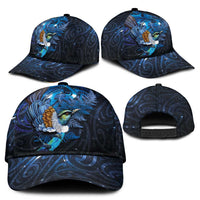 Aotearoa Matariki Classic Cap Maori Tribal with Silver Fern and Tui Bird Galaxy Style LT03 - Polynesian Pride