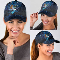 Aotearoa Matariki Classic Cap Maori Tribal with Silver Fern and Tui Bird Galaxy Style - Polynesian Pride