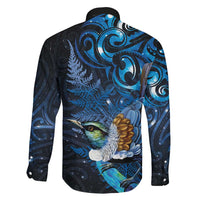Aotearoa Matariki Family Matching Mermaid Dress and Hawaiian Shirt Maori Tribal with Silver Fern and Tui Bird Galaxy Style - Polynesian Pride