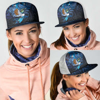 Aotearoa Matariki Mesh Trucker Cap Maori Tribal with Silver Fern and Tui Bird Galaxy Style LT03 - Polynesian Pride