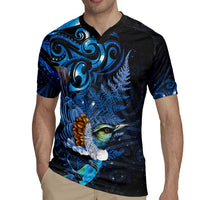 Aotearoa Matariki Rugby Jersey Maori Tribal with Silver Fern and Tui Bird Galaxy Style LT03 - Polynesian Pride