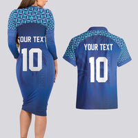 Custom Fiji Football-Towards World Cup 2026 Couples Matching Long Sleeve Bodycon Dress and Hawaiian Shirt