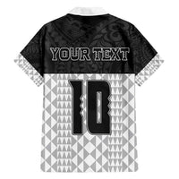 Custom Hawaii Volleyball-Kakau Motif Grayscale Color Family Matching Puletasi and Hawaiian Shirt