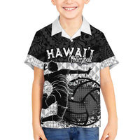 Custom Hawaii Volleyball-Kakau Motif Grayscale Color Family Matching Tank Maxi Dress and Hawaiian Shirt