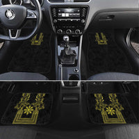 Philippines Barong Style Car Mats with Polynesian Art and Leaf Motif Black-Gold Color LT03 Set 4pcs Black - Polynesian Pride