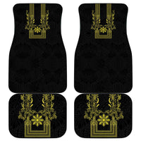Philippines Barong Style Car Mats with Polynesian Art and Leaf Motif Black-Gold Color LT03 - Polynesian Pride