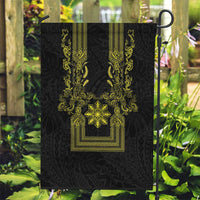Philippines Barong Style Garden Flag with Polynesian Art and Leaf Motif Black-Gold Color LT03 Garden Flag Black - Polynesian Pride