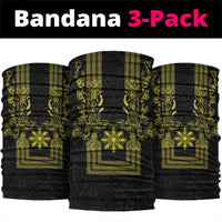 Philippines Barong Style Neck Gaiter with Polynesian Art and Leaf Motif Black-Gold Color LT03 package One Size: 25*50cm Black - Polynesian Pride