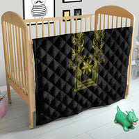 Philippines Barong Style Quilt with Polynesian Art and Leaf Motif Black-Gold Color LT03 - Polynesian Pride