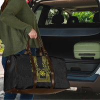 Philippines Barong Style Travel Bag with Polynesian Art and Leaf Motif Black-Gold Color LT03 - Polynesian Pride