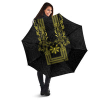 Philippines Barong Style Umbrella with Polynesian Art and Leaf Motif Black-Gold Color LT03 - Polynesian Pride