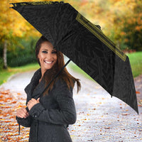 Philippines Barong Style Umbrella with Polynesian Art and Leaf Motif Black-Gold Color LT03 - Polynesian Pride