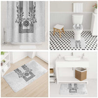 Philippines Barong Style Bathroom Set with Polynesian Art and Leaf Motif Black-White Color LT03 - Polynesian Pride