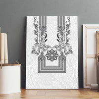 Philippines Barong Style Canvas Wall Art with Polynesian Art and Leaf Motif Black-White Color LT03 - Polynesian Pride