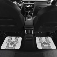 Philippines Barong Style Car Mats with Polynesian Art and Leaf Motif Black-White Color LT03 Set 2pcs - Back White - Polynesian Pride