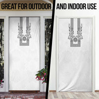 Philippines Barong Style Door Cover with Polynesian Art and Leaf Motif Black-White Color LT03 - Polynesian Pride