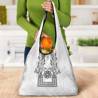 Philippines Barong Style Grocery Bag with Polynesian Art and Leaf Motif Black-White Color LT03 - Polynesian Pride