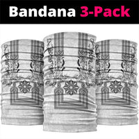 Philippines Barong Style Neck Gaiter with Polynesian Art and Leaf Motif Black-White Color LT03 package One Size: 25*50cm White - Polynesian Pride