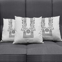 Philippines Barong Style Pillow Cover with Polynesian Art and Leaf Motif Black-White Color LT03 - Polynesian Pride
