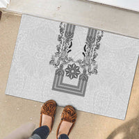 Philippines Barong Style Rubber Doormat with Polynesian Art and Leaf Motif Black-White Color LT03 - Polynesian Pride