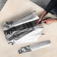 Philippines Barong Style Umbrella with Polynesian Art and Leaf Motif Black-White Color LT03 - Polynesian Pride
