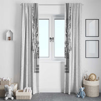 Philippines Barong Style Window Curtain with Polynesian Art and Leaf Motif Black-White Color LT03 - Polynesian Pride