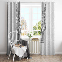 Philippines Barong Style Window Curtain with Polynesian Art and Leaf Motif Black-White Color LT03 - Polynesian Pride