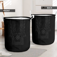 Philippines Barong Style Laundry Basket with Polynesian Art and Leaf Motif Black Color LT03 - Polynesian Pride
