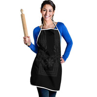 Philippines Barong Style Apron with Polynesian Art and Leaf Motif Black Color LT03 - Polynesian Pride