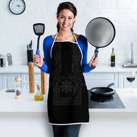 Philippines Barong Style Apron with Polynesian Art and Leaf Motif Black Color LT03 - Polynesian Pride