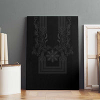 Philippines Barong Style Canvas Wall Art with Polynesian Art and Leaf Motif Black Color LT03 - Polynesian Pride