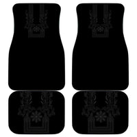 Philippines Barong Style Car Mats with Polynesian Art and Leaf Motif Black Color LT03 - Polynesian Pride
