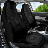 Philippines Barong Style Car Seat Cover with Polynesian Art and Leaf Motif Black Color LT03 - Polynesian Pride