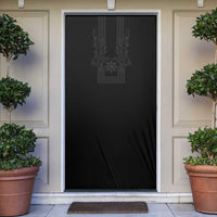 Philippines Barong Style Door Cover with Polynesian Art and Leaf Motif Black Color LT03 Black - Polynesian Pride