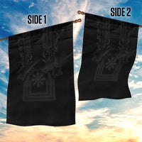 Philippines Barong Style Garden Flag with Polynesian Art and Leaf Motif Black Color LT03 - Polynesian Pride
