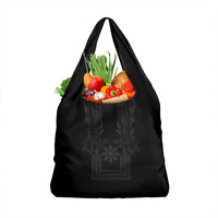 Philippines Barong Style Grocery Bag with Polynesian Art and Leaf Motif Black Color LT03 1-pack One Size Black - Polynesian Pride