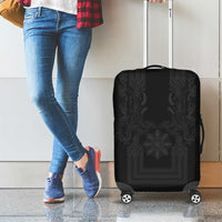 Philippines Barong Style Luggage Cover with Polynesian Art and Leaf Motif Black Color LT03 - Polynesian Pride