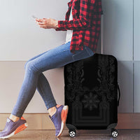 Philippines Barong Style Luggage Cover with Polynesian Art and Leaf Motif Black Color LT03 - Polynesian Pride