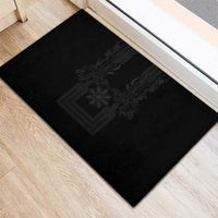 Philippines Barong Style Rubber Doormat with Polynesian Art and Leaf Motif Black Color LT03 - Polynesian Pride