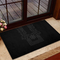 Philippines Barong Style Rubber Doormat with Polynesian Art and Leaf Motif Black Color LT03 - Polynesian Pride