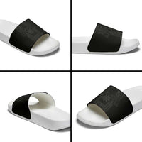 Philippines Barong Style Slide Sandals with Polynesian Art and Leaf Motif Black Color LT03 - Polynesian Pride