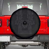 Philippines Barong Style Spare Tire Cover with Polynesian Art and Leaf Motif Black Color LT03 - Polynesian Pride