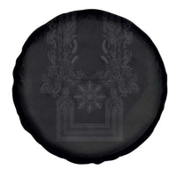 Philippines Barong Style Spare Tire Cover with Polynesian Art and Leaf Motif Black Color LT03 - Polynesian Pride