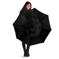 Philippines Barong Style Umbrella with Polynesian Art and Leaf Motif Black Color LT03 - Polynesian Pride