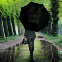 Philippines Barong Style Umbrella with Polynesian Art and Leaf Motif Black Color LT03 - Polynesian Pride