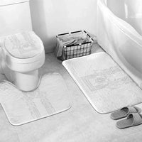 Philippines Barong Style Bathroom Set with Polynesian Art and Leaf Motif White Color LT03 Mat Set Only (3 pcs) One Size White - Polynesian Pride