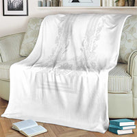 Philippines Barong Style Blanket with Polynesian Art and Leaf Motif White Color LT03 - Polynesian Pride