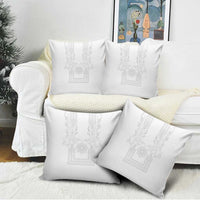 Philippines Barong Style Pillow Cover with Polynesian Art and Leaf Motif White Color LT03 - Polynesian Pride