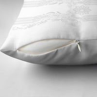 Philippines Barong Style Pillow Cover with Polynesian Art and Leaf Motif White Color LT03 - Polynesian Pride
