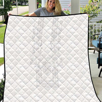 Philippines Barong Style Quilt with Polynesian Art and Leaf Motif White Color LT03 White - Polynesian Pride